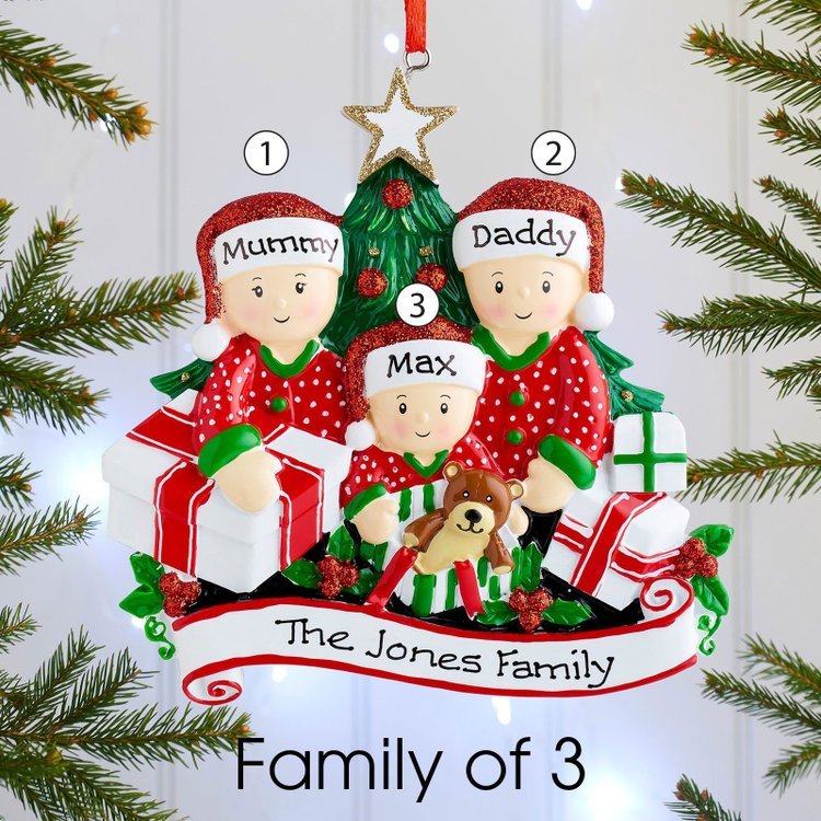 Personalised Christmas Tree Ornament Custom 5 Family Members Names Ornament-Jessemade AU