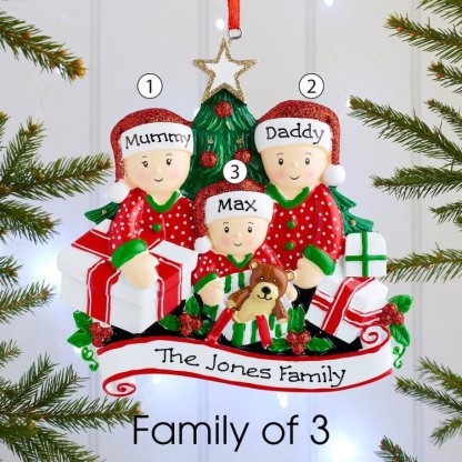 Personalised Christmas Tree Ornament Custom 5 Family Members Names Ornament-Jessemade AU
