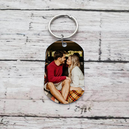 To My Man/Woman Custom Photo Keyring Couple Keychain Stainless Steel Keychain Valentine's Day Gift for Couples-Jessemade AU