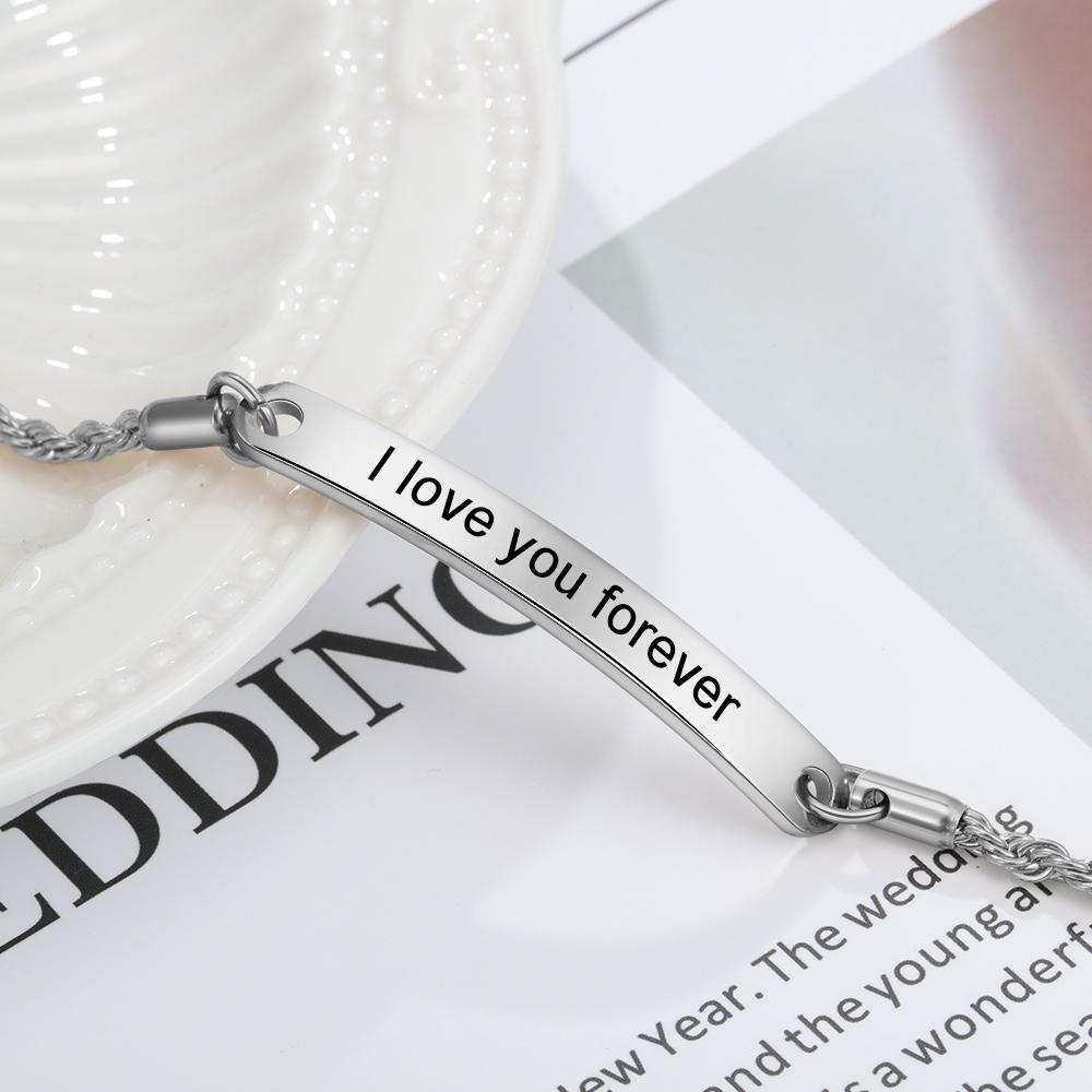 Adjustable Engraving Name Or Text Tiny Bracelet-Jessemade AU