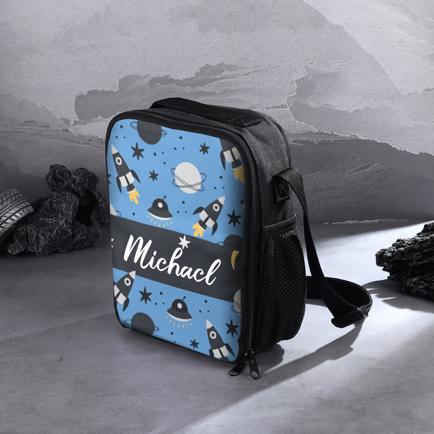 Custom Name Lunch Bag Personalised Rocket Lunch Box  Gifts for Kids-Jessemade AU