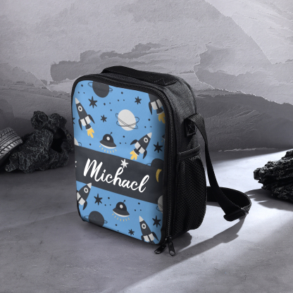 Custom Name Lunch Bag Personalised Rocket Lunch Box  Gifts for Kids-Jessemade AU