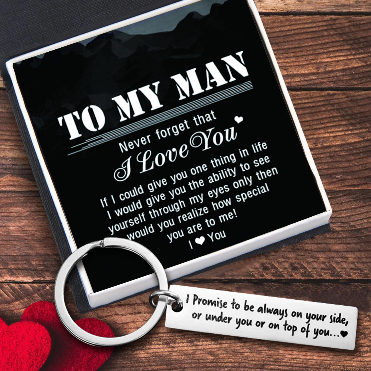 Funny Promise Keychain Always on Your Side Key Ring for Couple-Jessemade AU