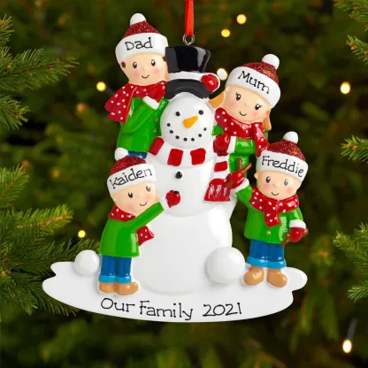 Personalised Family Christmas Ornament Custom 3 Names Hanging Ornament Gifts For Family-Jessemade AU