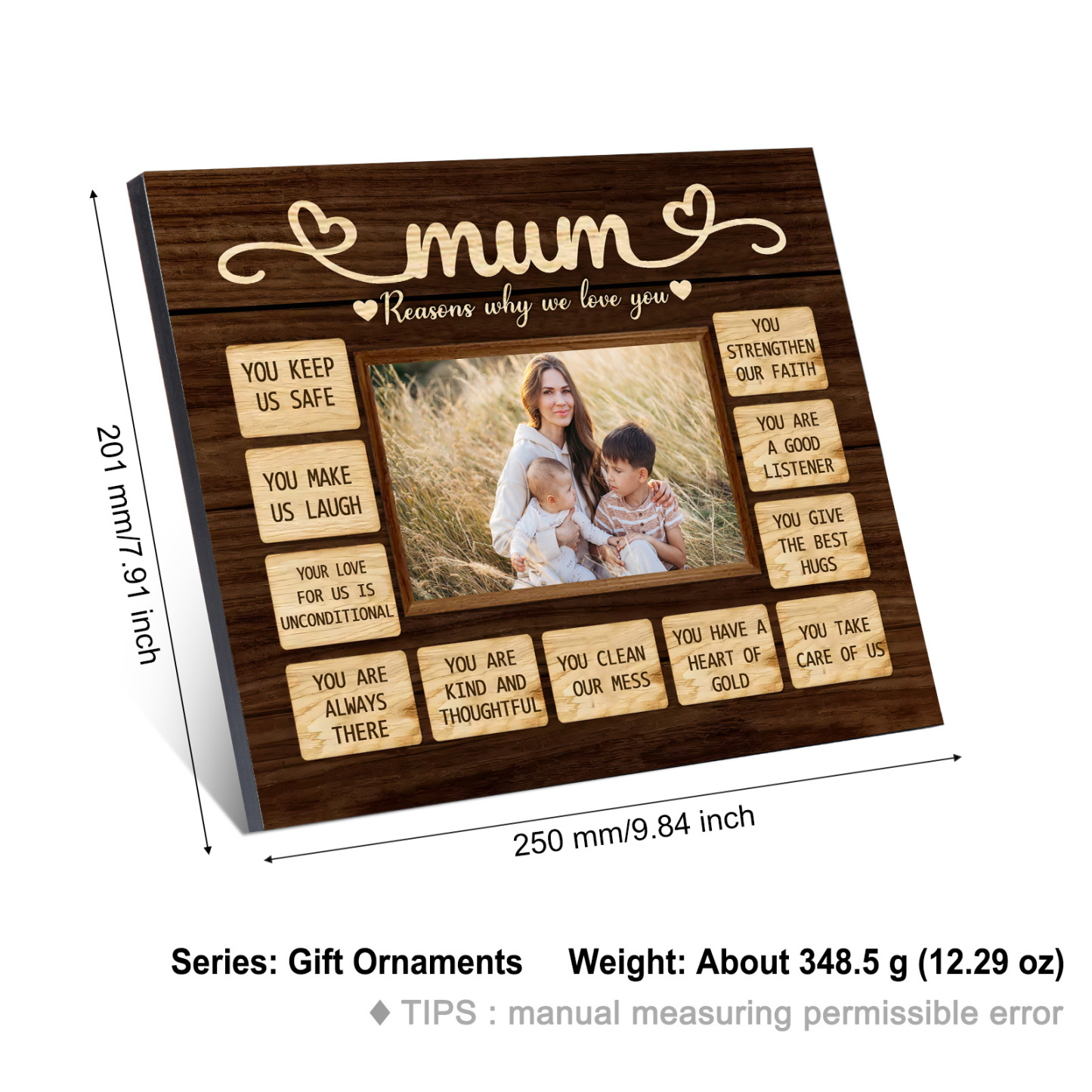 Personalised Photo Wooden Plaque Home Decoration Gifts for Mom/Mum - Reasons Why We Love You-Jessemade AU