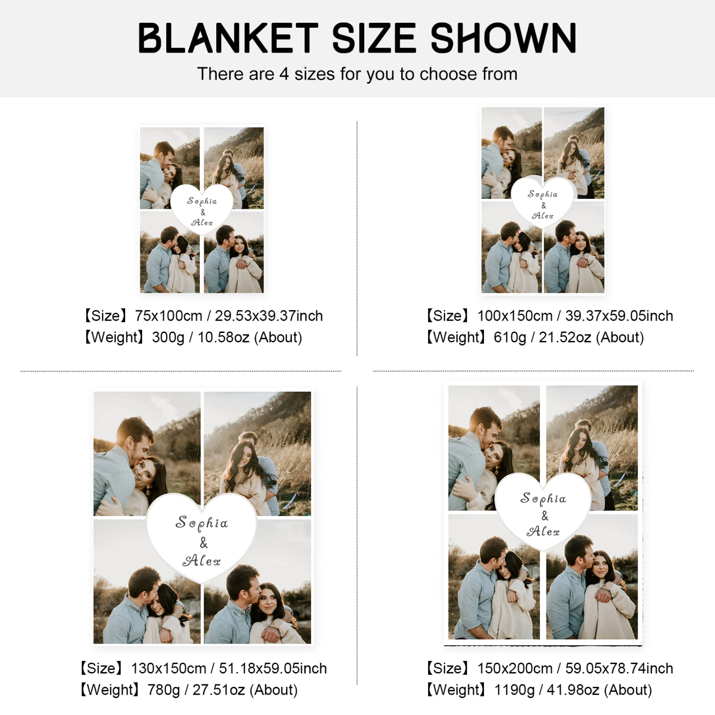 Personalised Couple Blanket Custom Photo Romantic Gift For Her-Jessemade AU