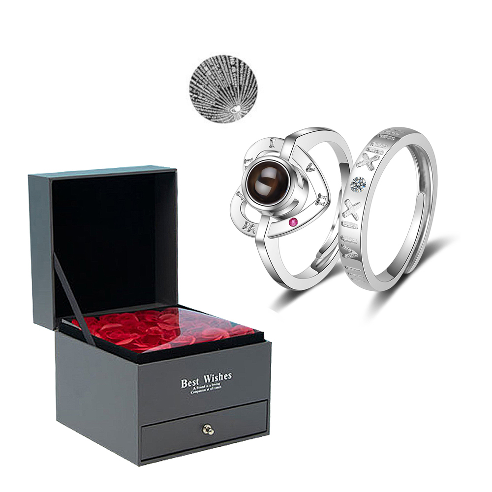 Personalised 100 Languages Projection Necklace Engraved  " I LOVE YOU" Heart Necklace Gifts For Her-Jessemade AU