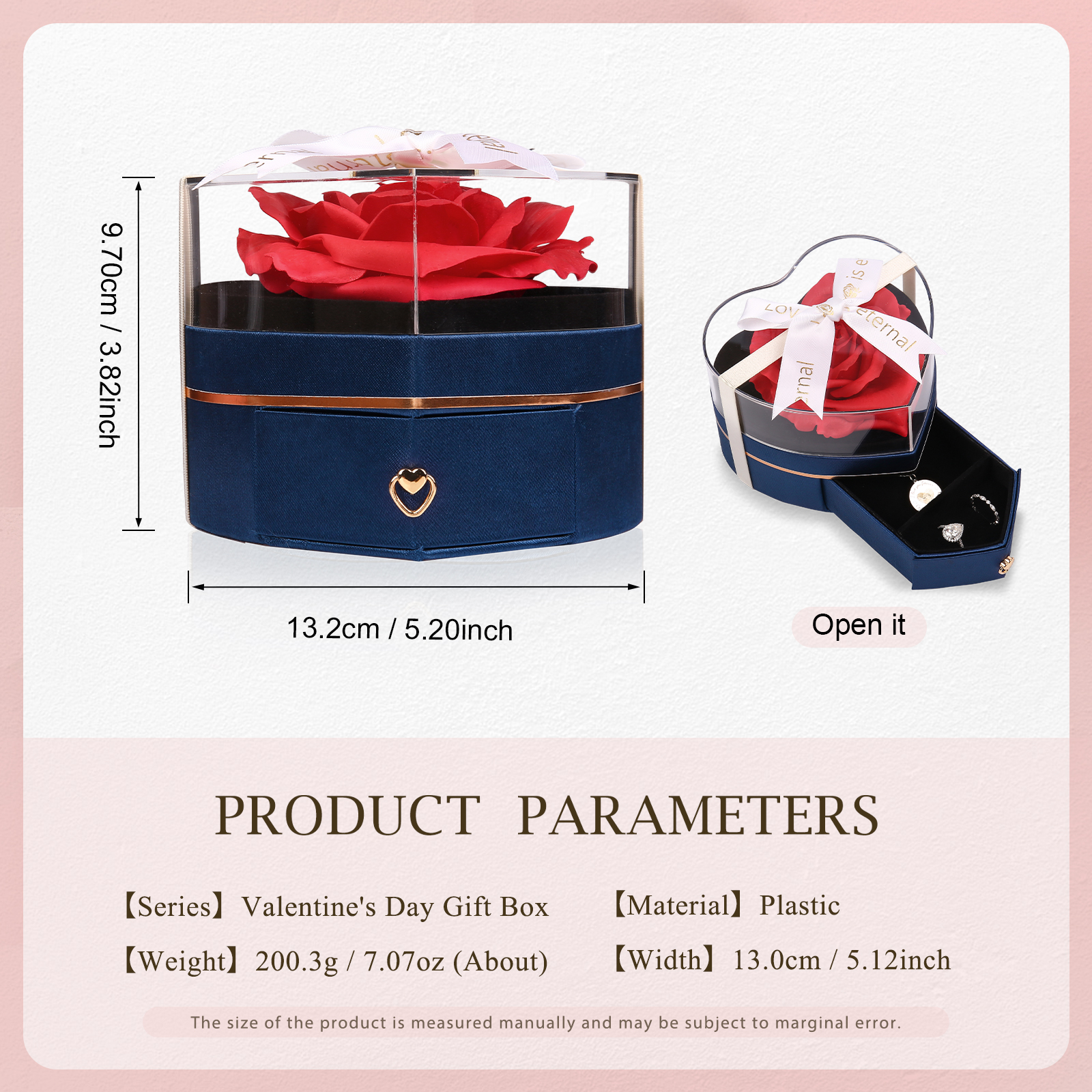 Rose Exquisite Jewelry Box Storage Box Valentine's Day Gift Packaging Box-Jessemade AU