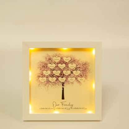 Personalised Family Tree Frame Custom 8 Names LED Night Light-Jessemade AU