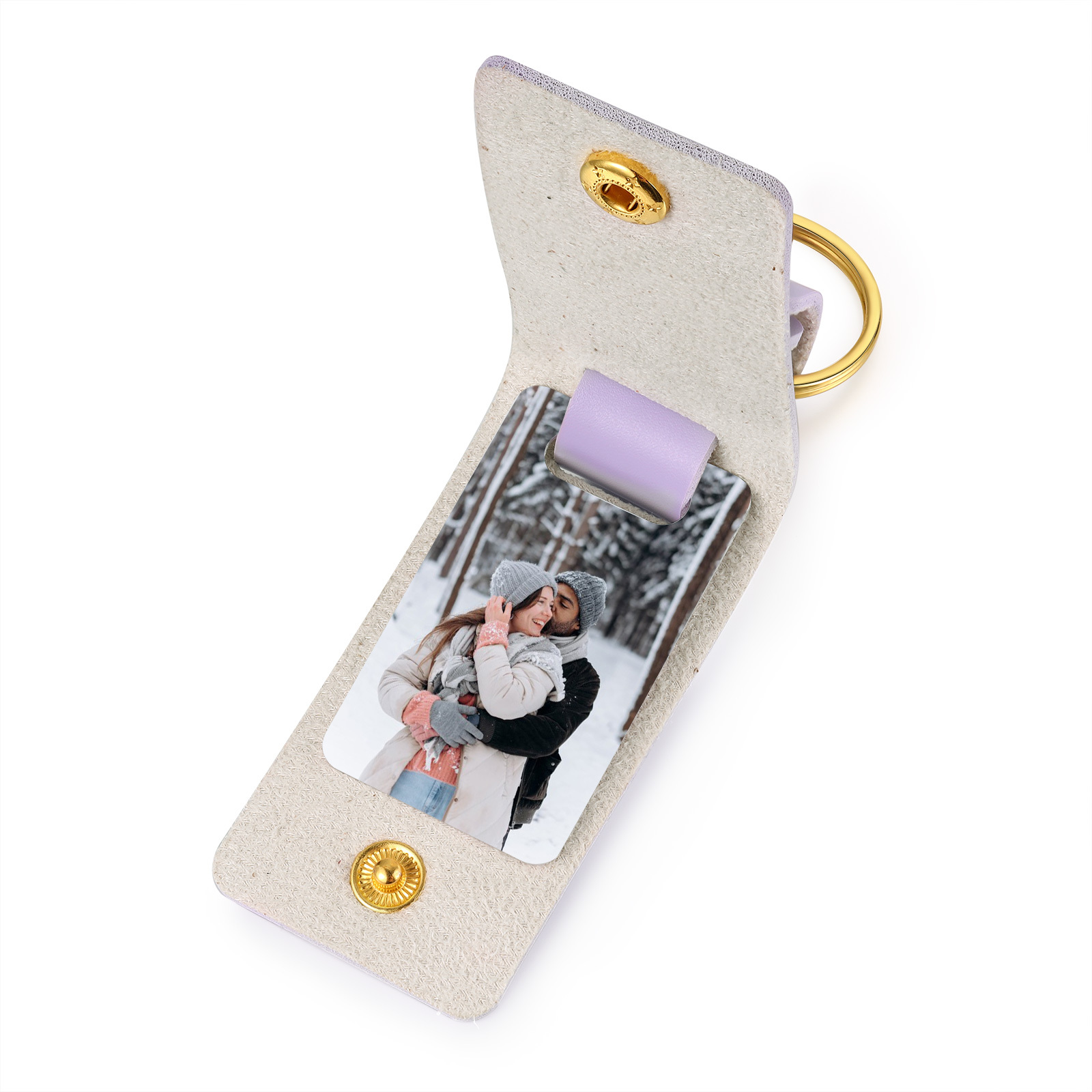 Personalised Photo Keychain Customised with Text Leather Keyring Couple Keychain Gift for Him/her-Jessemade AU