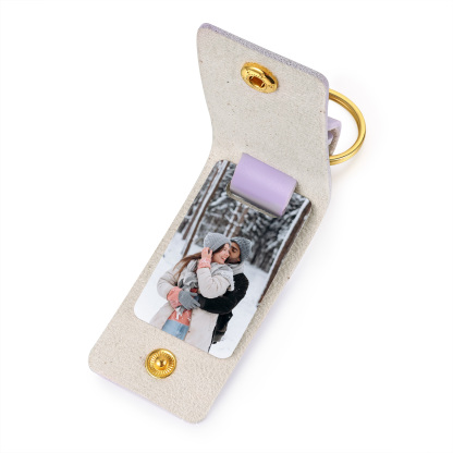 Personalised Photo Keychain Customised with Text Leather Keyring Couple Keychain Gift for Him/her-Jessemade AU