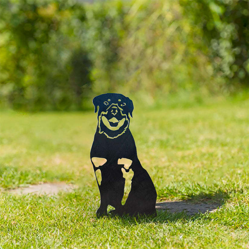Rottweiler Metal Dog Silhouette Garden Yard Decoration-Jessemade AU