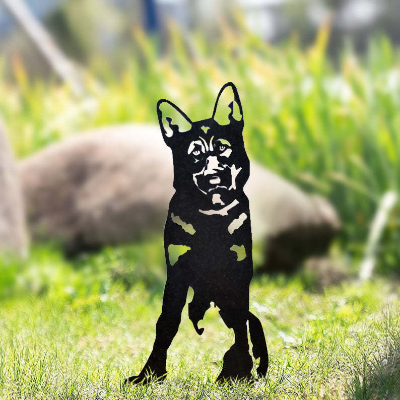 German Shepherd Metal Dog Silhouette Garden Yard Decoration-Jessemade AU