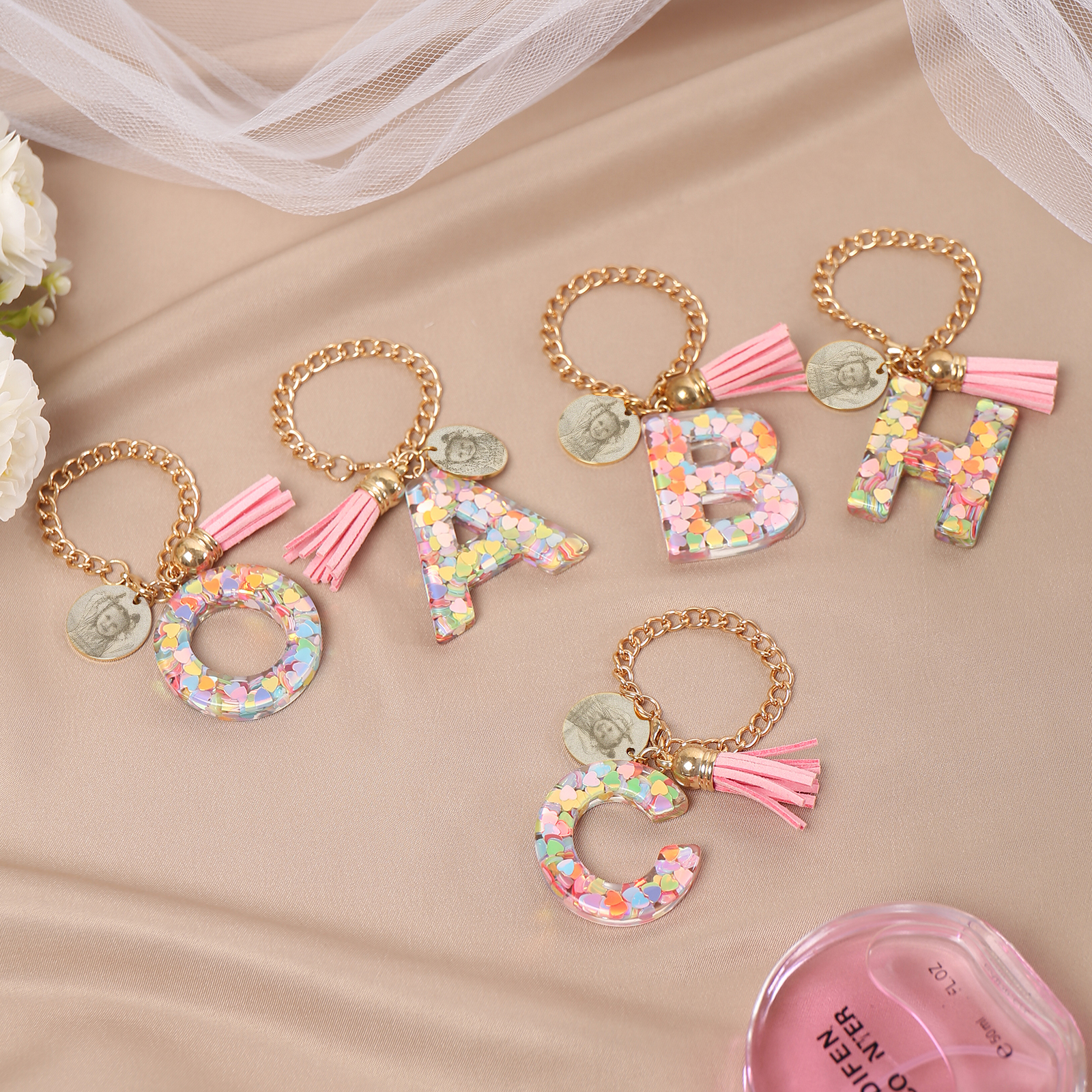 Personalised 26 Letters Pendant Custom 1 Photo Hanging Ornament Back-to-School Gift for Girls-Jessemade AU