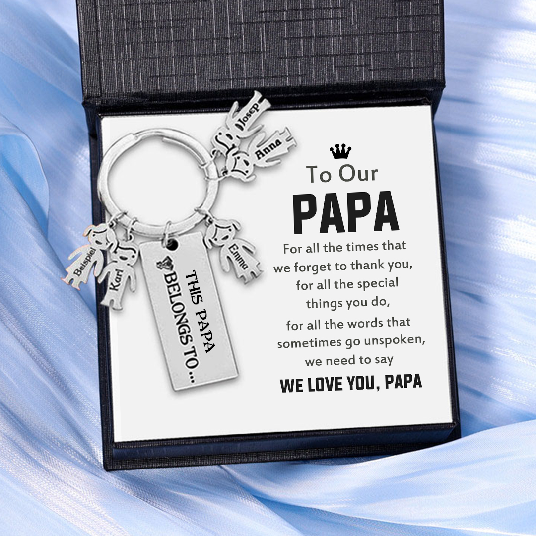 5 Names-Personalised 5 Children's Name Keychain-To My Dad-Gift Box Gift Card Set-Jessemade AU