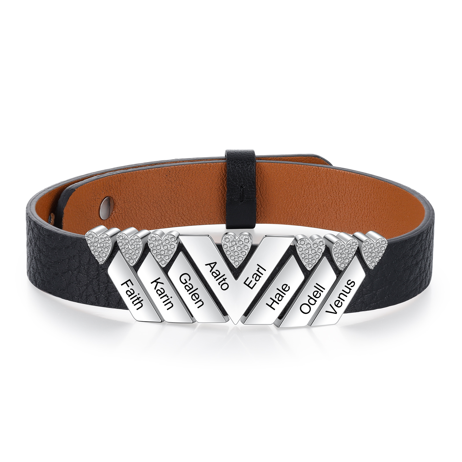 Mother's Day Gifts Personalised Leather Bracelet With 8 Names Gifts For Women-Jessemade AU