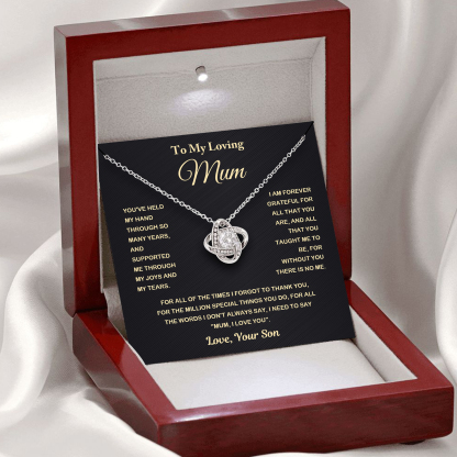To My Loving Mum Necklace Love Knot Necklace Gift Set - You've Held My Hand Through So Many Years, And Supported Me Through My Joys And My Tears-Jessemade AU