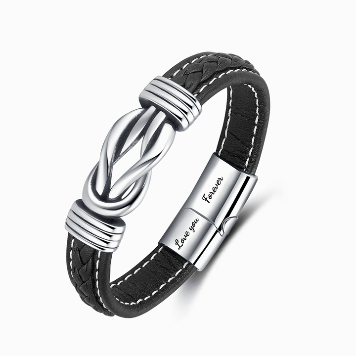 To My Dearest Dad Bracelet Leather Knot Bracelet "Son And Dad Bound Together For Eternity" Father's Day Birthday Gift -Jessemade AU
