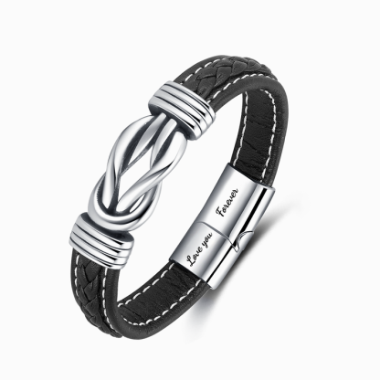 To My Dearest Dad Bracelet Leather Knot Bracelet "Son And Dad Bound Together For Eternity" Father's Day Birthday Gift -Jessemade AU
