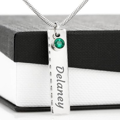 Personalised Bar Necklace With 1 Birthstone Bar Necklace For Mother-Jessemade AU