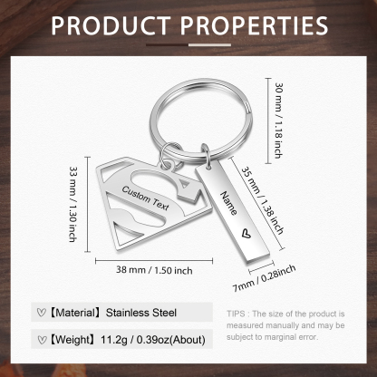 Custom Supermun Sign Keychain Engrave 1 Name For Mum-Jessemade AU