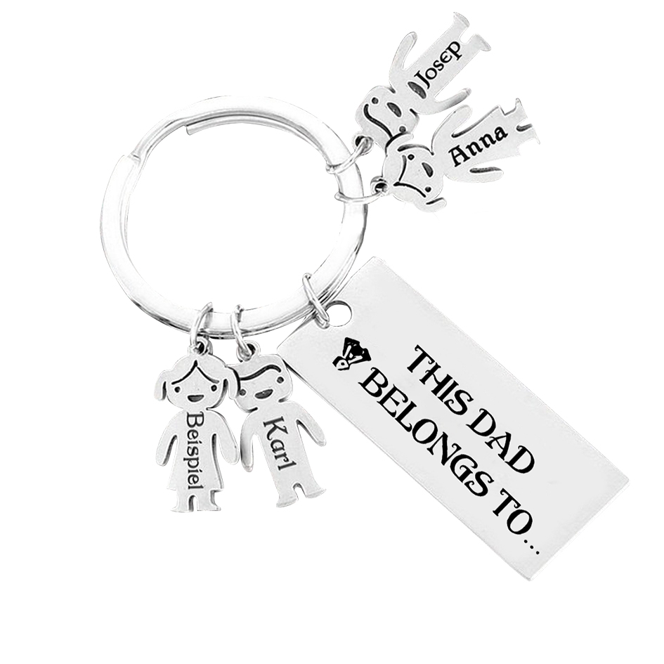 4 Names-Personalised 4 Children's Name Keychain Gift for Mum Dad-Jessemade AU