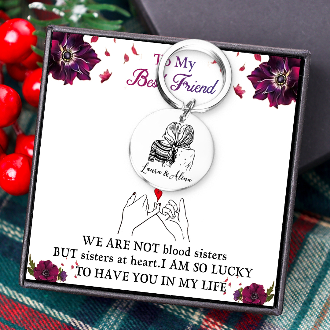 To My Best Friend Circle Keyring Custom 2 Names Metal Keychain Personalised Gift For Bestie/Sister-Jessemade AU