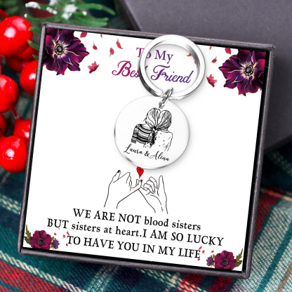 To My Best Friend Circle Keyring Custom 2 Names Metal Keychain Personalised Gift For Bestie/Sister-Jessemade AU