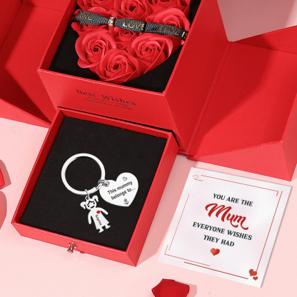 Personalised Heart Keychain With Engraved 1 Kid's Names Charm "This Mummy Belongs to" Mother's Day Gifts For Mum-Jessemade AU