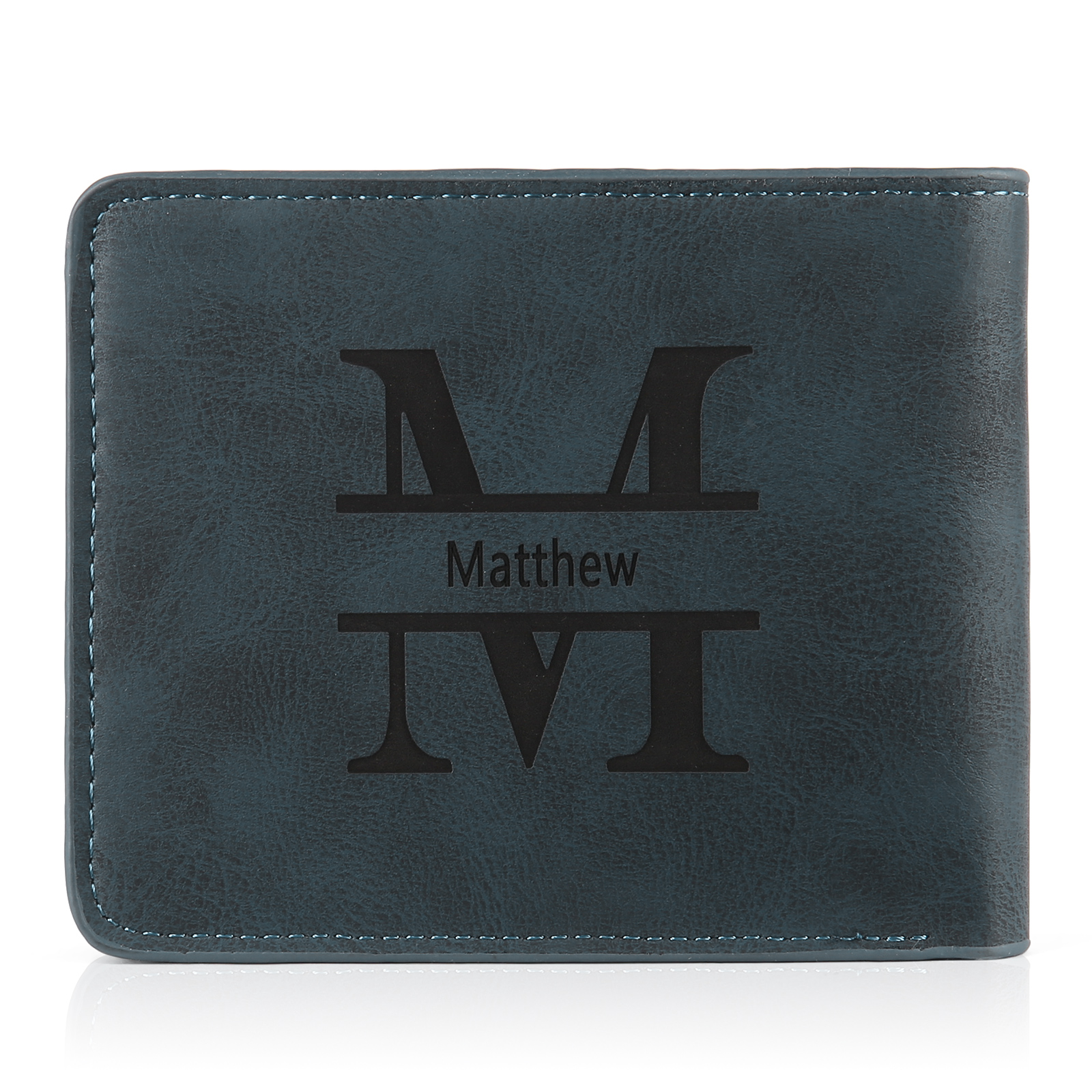 Personalised Monogram Leather Wallet Custom Photo & Name & Letter Wallet Father's Day Gift for Men-Jessemade AU