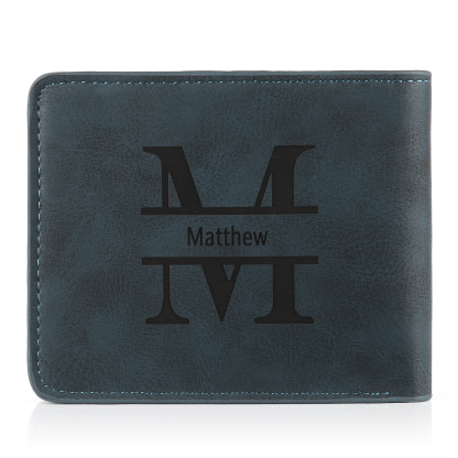 Personalised Monogram Wallet Custom Photo & Name & Letter Men's Leather Wallet Father's Day Gifts for Him