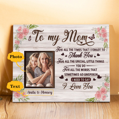 Personalised Photo & Text Wooden Plaque Home Decoration Gifts for Mom/Mum - For All The Times That I Forgot To Thank You-Jessemade AU