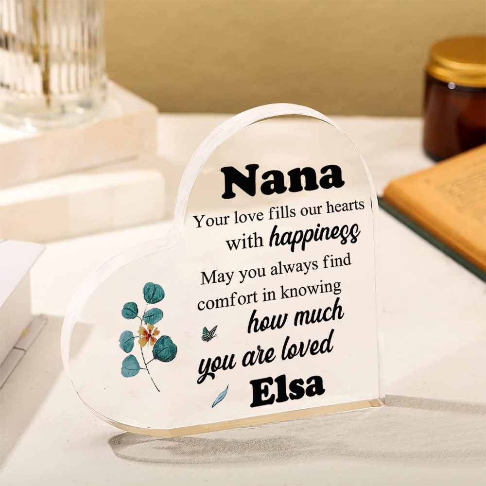 Personalised Acrylic Heart Keepsake with Name Heart Sign Special Gift for Nana-Jessemade AU