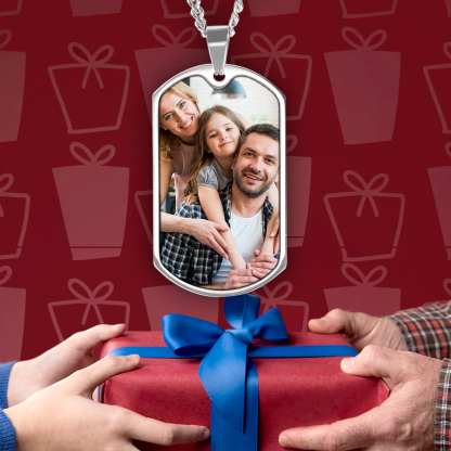 Personalised Photo Necklace Engraved Tag Keyring Gifts for Husband-Jessemade AU