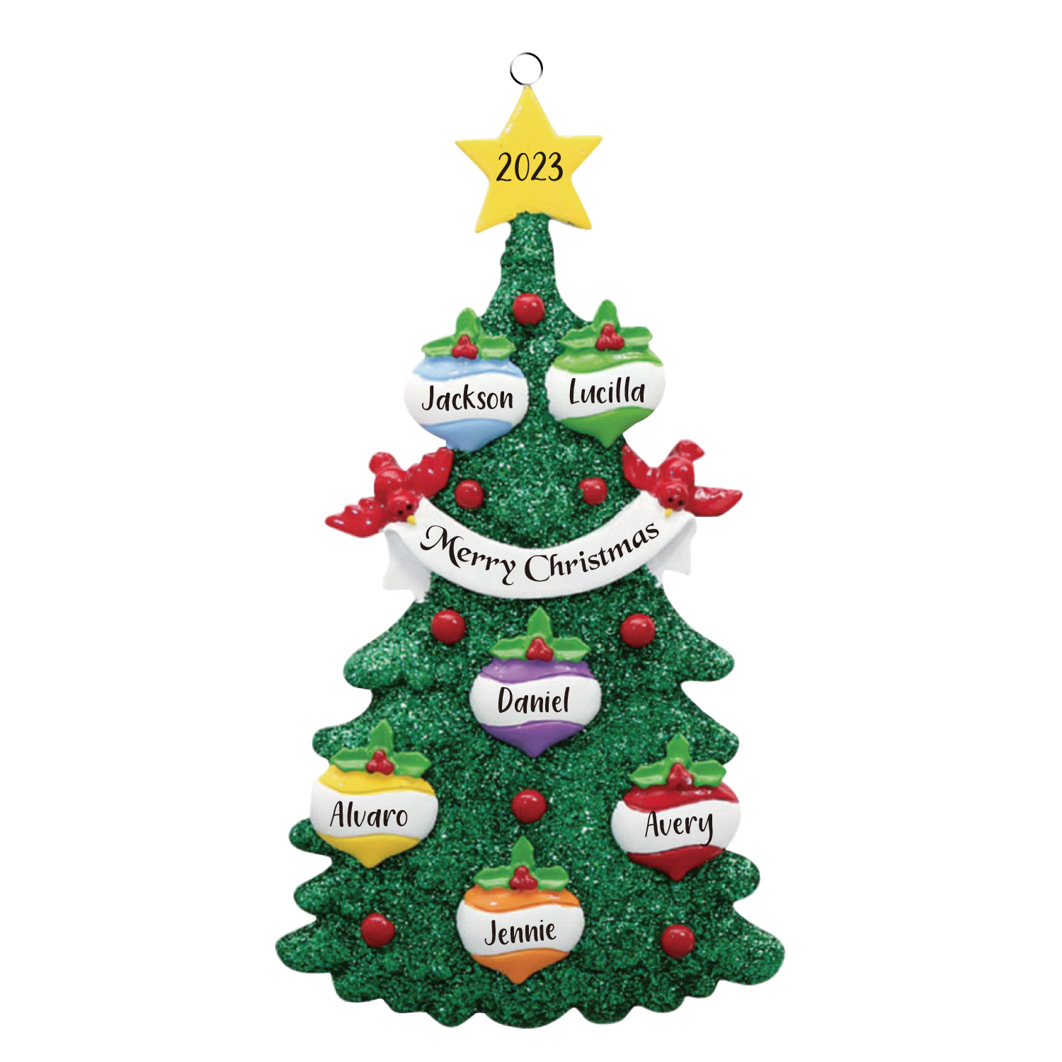 6 Names - Personalised Christmas Tree Ornaments Custom Text & Year Wooden Christmas Pendant Gifts for Family Friends-Jessemade AU