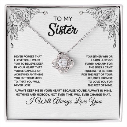 To My Sister Love Knot Necklace Special Birthday Gift for Sister - I Will Love You Always-Jessemade AU