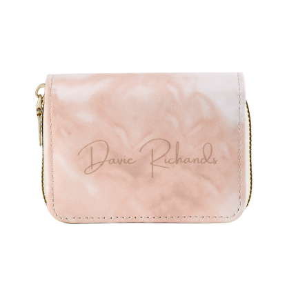 Personalised Women's Leather Wallet Custom Photo & Text Zipper Wallet Accordion Wallet Gift for Her-Jessemade AU