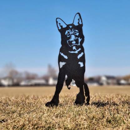German Shepherd Metal Dog Silhouette Garden Yard Decoration-Jessemade AU