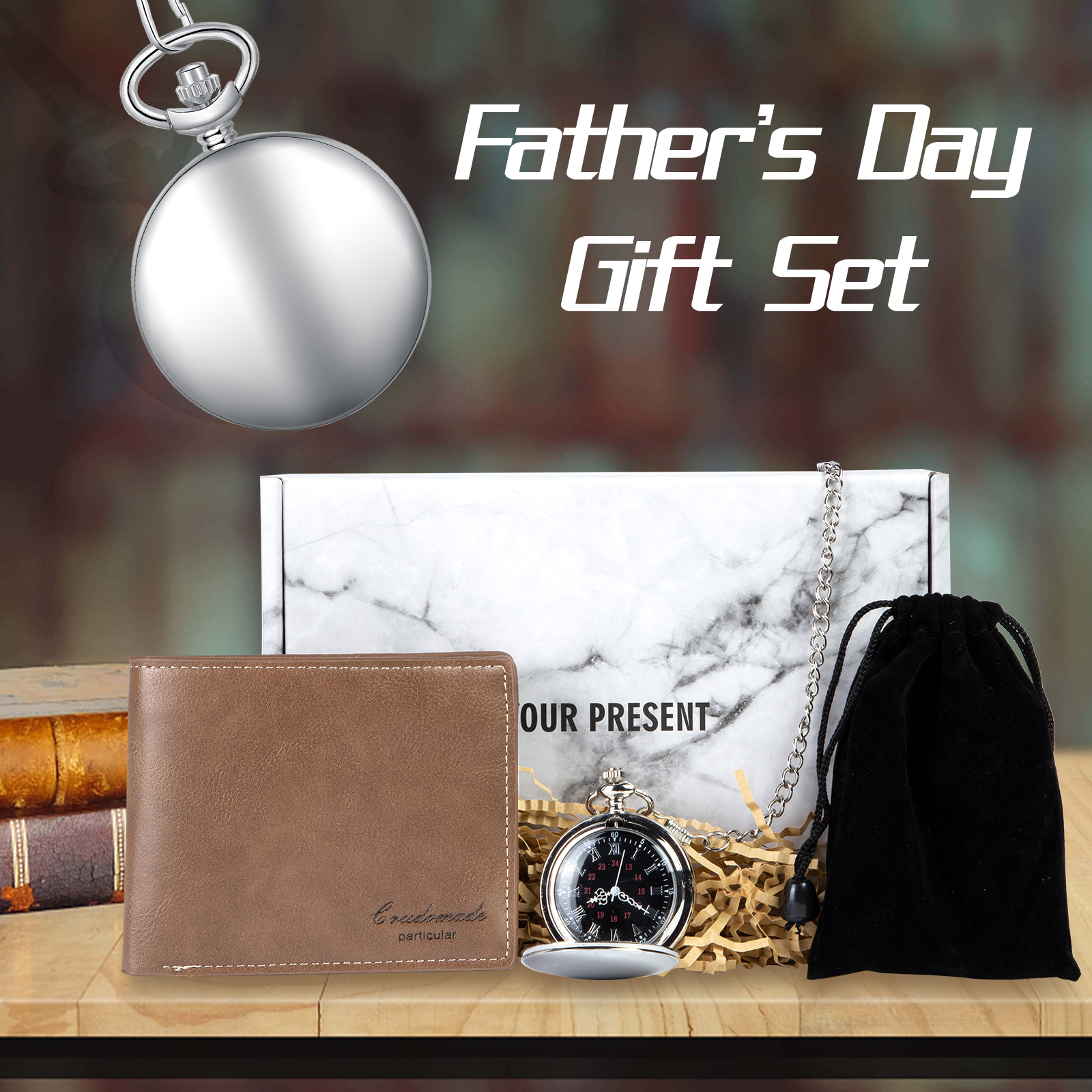 Pocket & Watch & Wallet Gift Set For Him-Jessemade AU