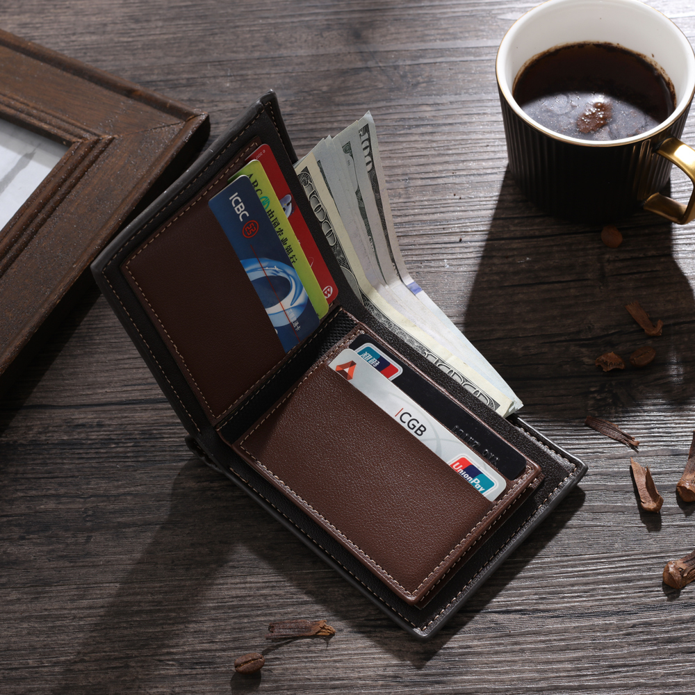 Personalised Monogram Gray Wallet Custom Photo & Name & Letter Wallet Gift for Men