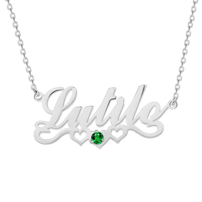 Personalised Necklace With Birthstone Custom 1 Name Necklace Gift For Women-Jessemade AU