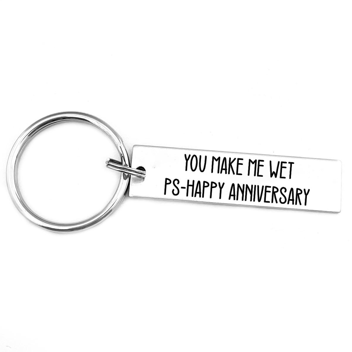 Personalised Text Keychain Funny Keychain Stainless Steel Anniversary Gift For Couples-Jessemade AU