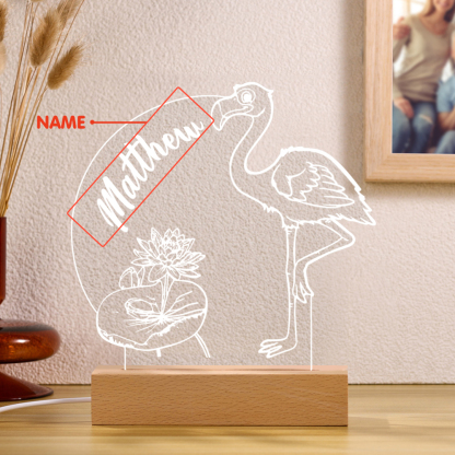 Flamingo Night Light Personalised Name LED Lamp Custom Animal Night Light Gifts For Kids-Jessemade AU