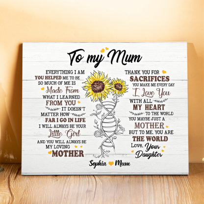 To My Mum Sunflowers Picture Board Keepsake Wood Signs Photo Frame-Jessemade AU
