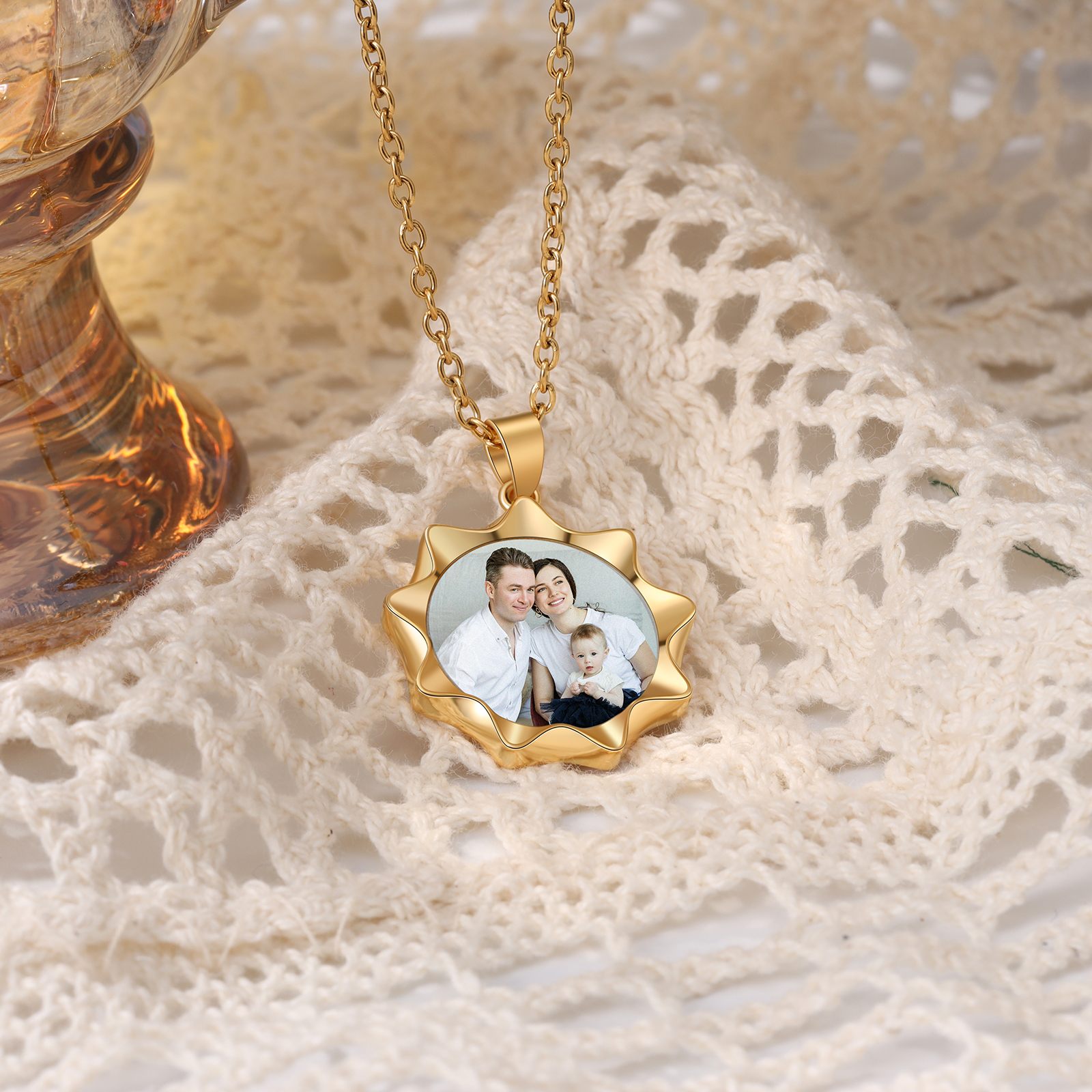 Personalised Photo Necklace Custom 1 Memorial Photo Polygon Necklace Gifts for Her-Jessemade AU