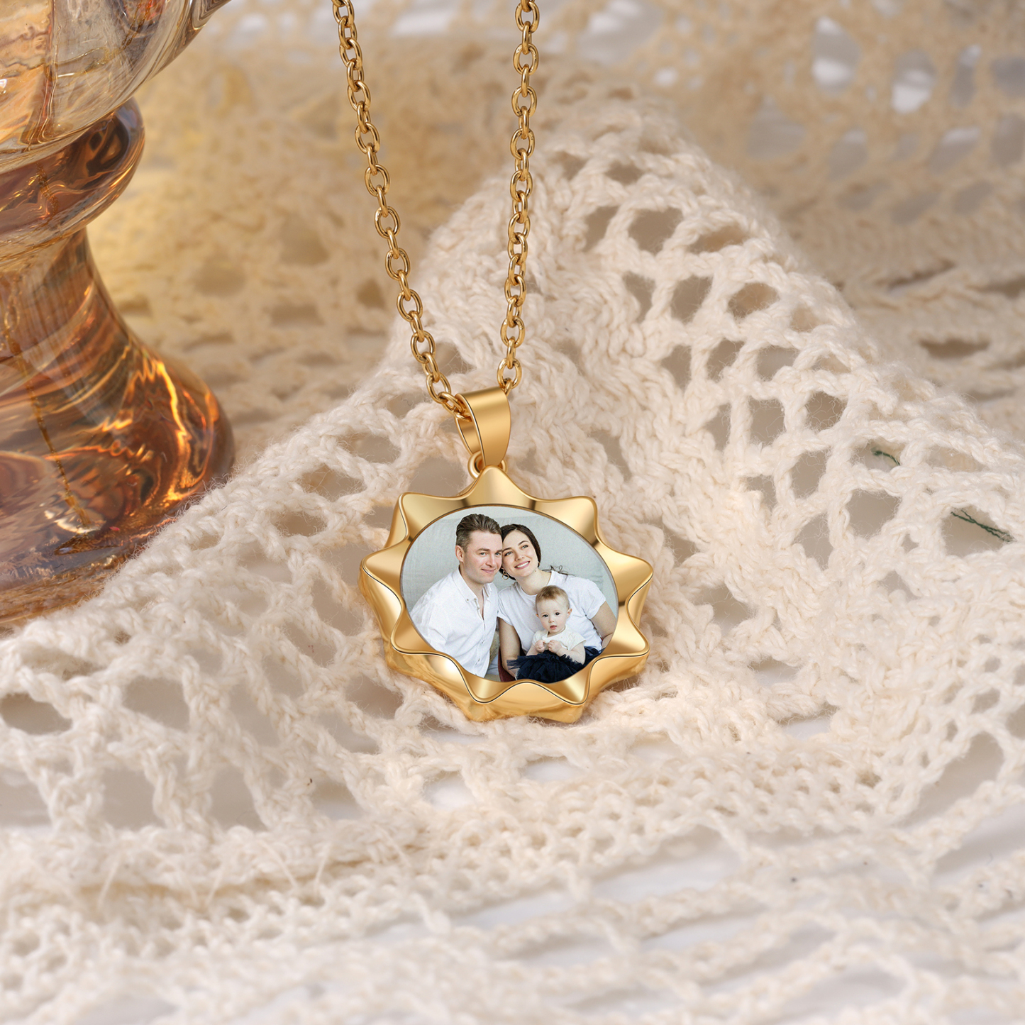 Personalised Photo Necklace Custom 1 Memorial Photo Polygon Necklace Gifts for Her-Jessemade AU