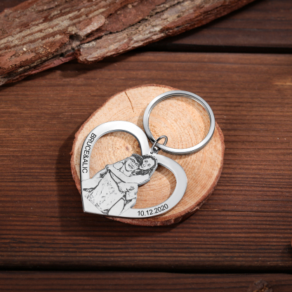 Personalised Keychain Engraved Photo Keychain Gifts For Lover-Jessemade AU