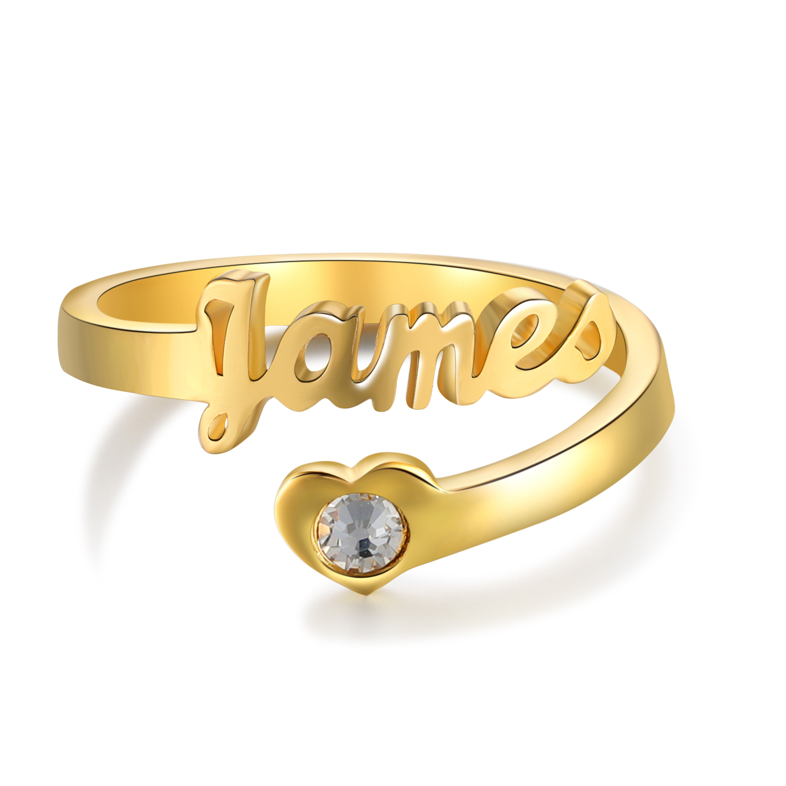 Personalised Heart Ring With Birthstone Custom 1 Name Ring Gifts For Her-Jessemade AU