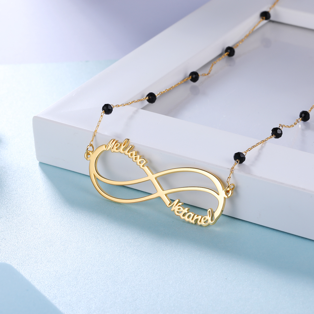 Personalised Infinity Necklace Custom 2 Names Necklace Gift For Women-Jessemade AU