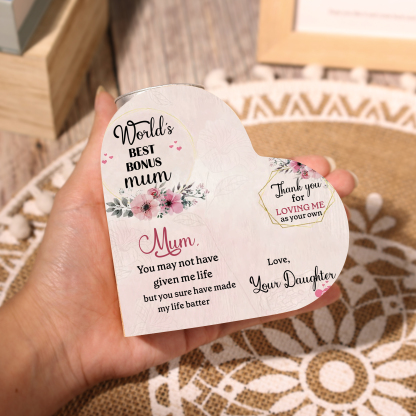 To My Mum-Wooden Heart Candle Holder Flower Candlesticks "made my life better" Gifts For Mother-Jessemade AU